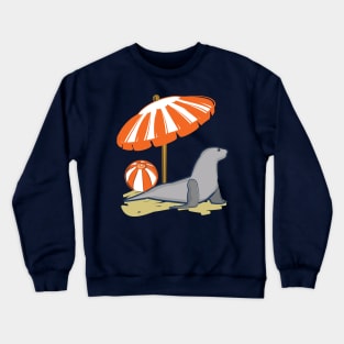 Sea Lion on the Beach Crewneck Sweatshirt